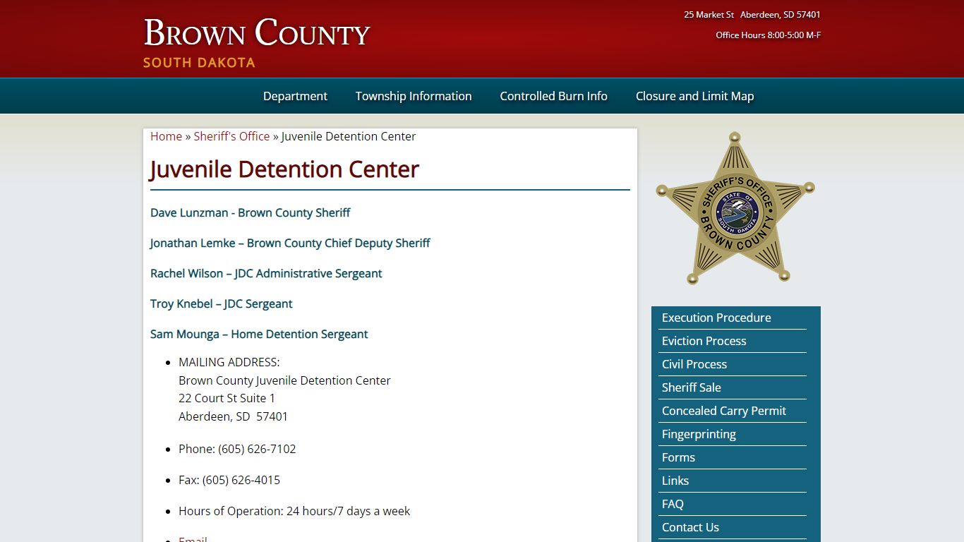 Juvenile Detention Center | Brown County
